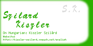 szilard kiszler business card