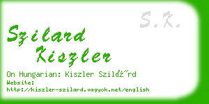 szilard kiszler business card